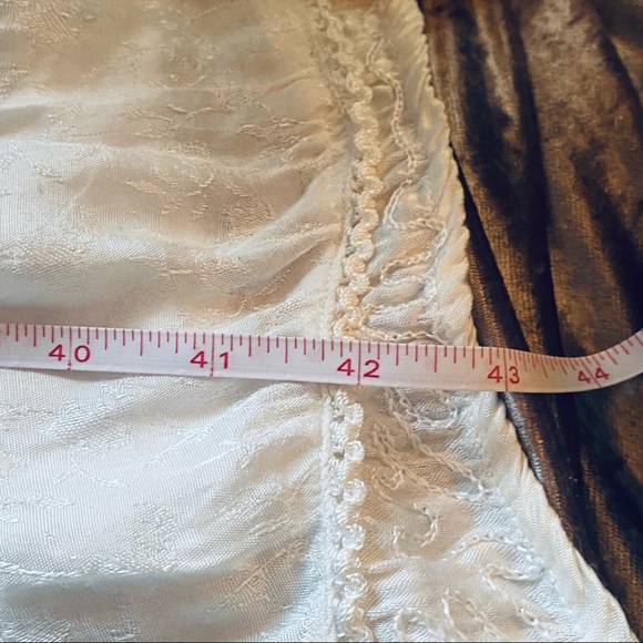 VNTG Boho Cream Tiered Satin Patchwork Dress - Picture 8 of 13